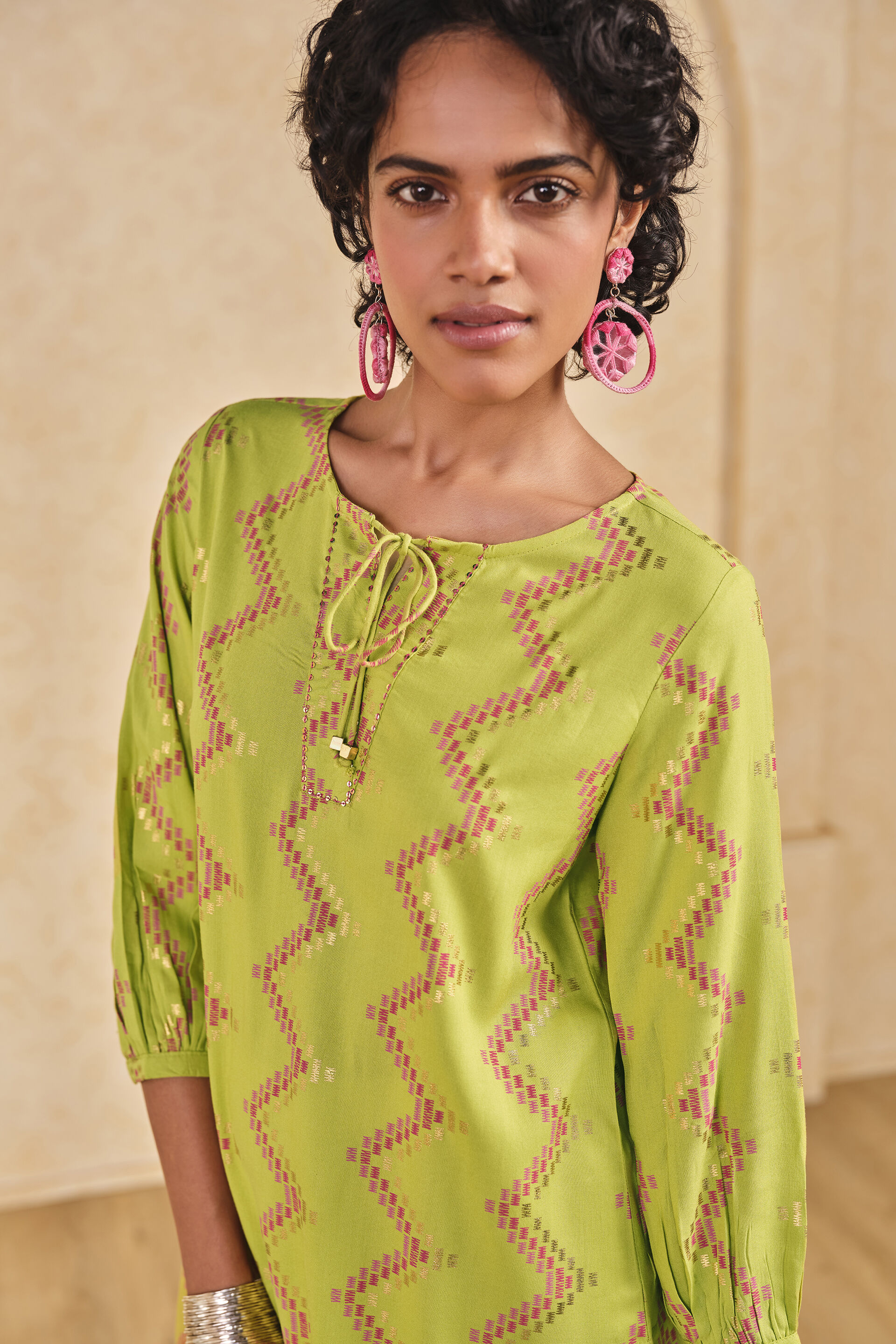 Lime Chevron Print Tunic, Lime, image 8
